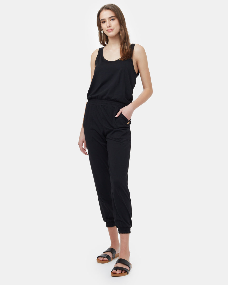 Black Women's Recycled Tank Jumpsuit