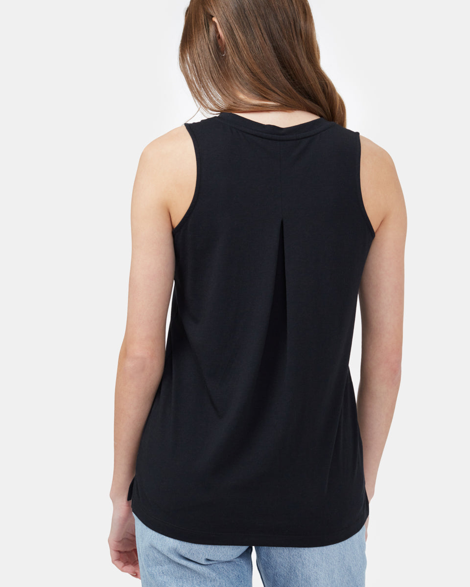 Black Women's Recycled V-Neck Tank Top