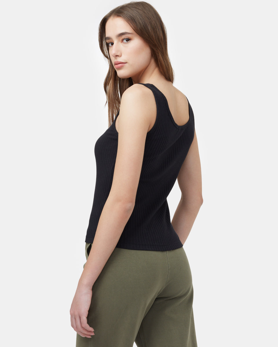 Black Women's Ribbed Tank Top