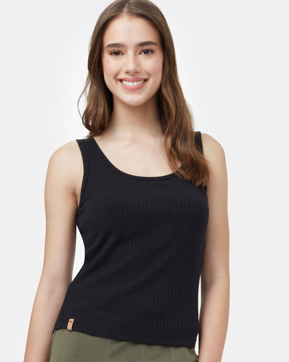 Black Women's Ribbed Tank Top