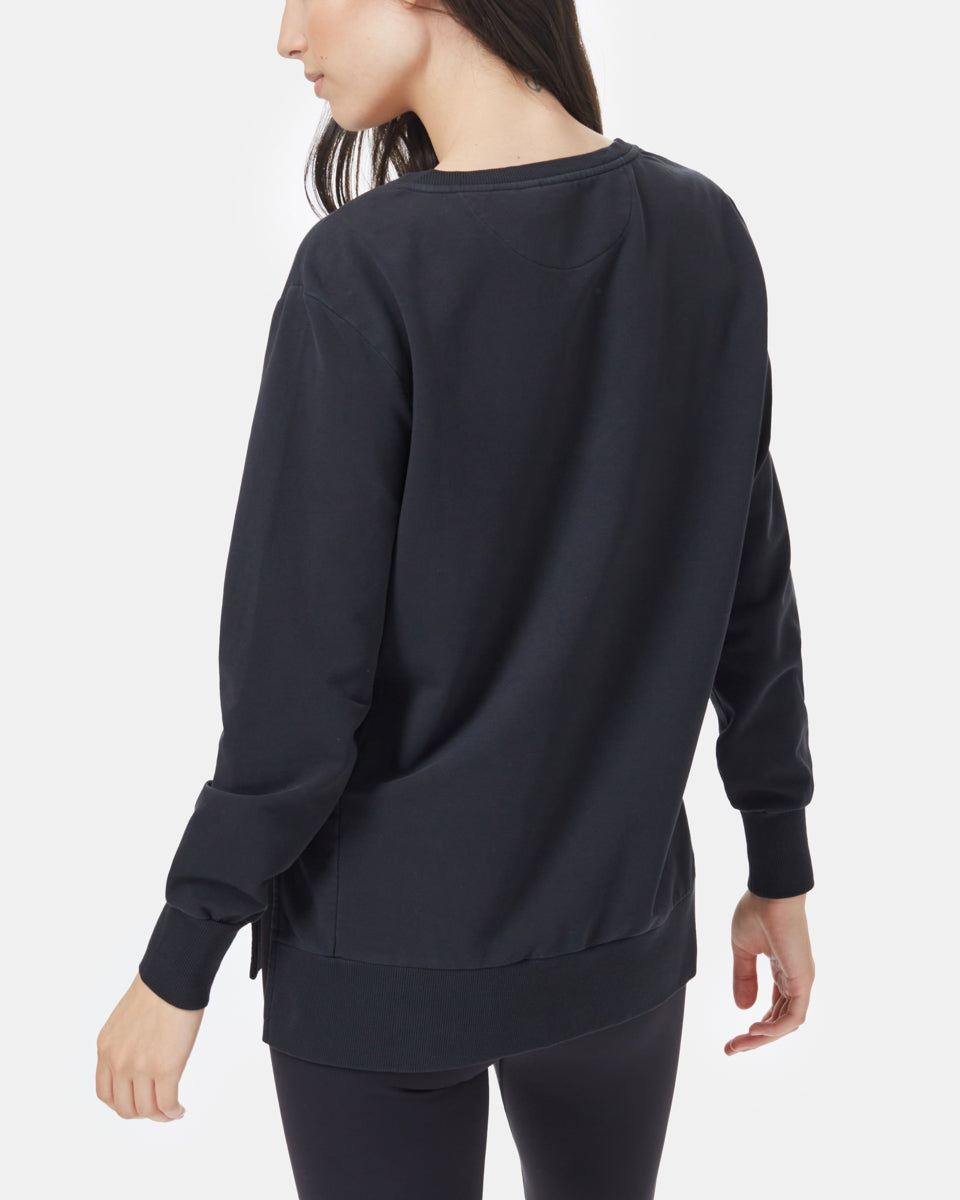 Black Women's V-Neck Tunic Top