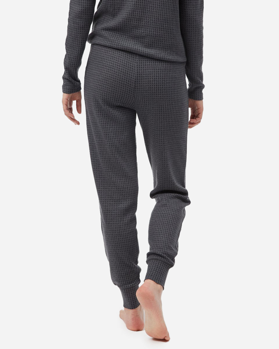 Black Women's Waffle Knit Joggers