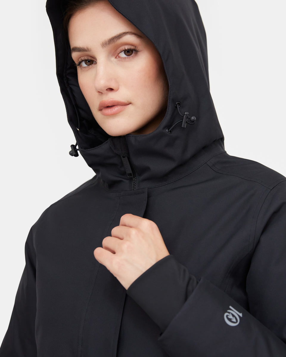 Black Women's Water Resistant Puffer Jacket