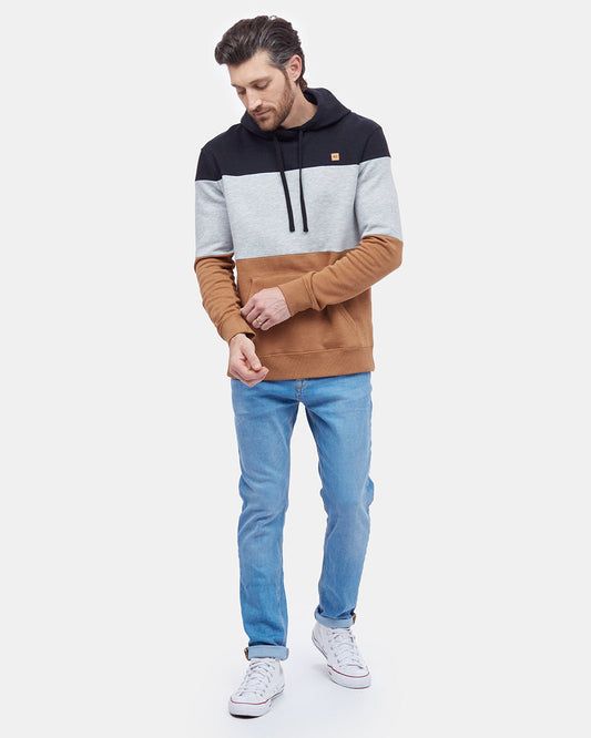 Black,Gray Men's Stripe Pullover Hoodie