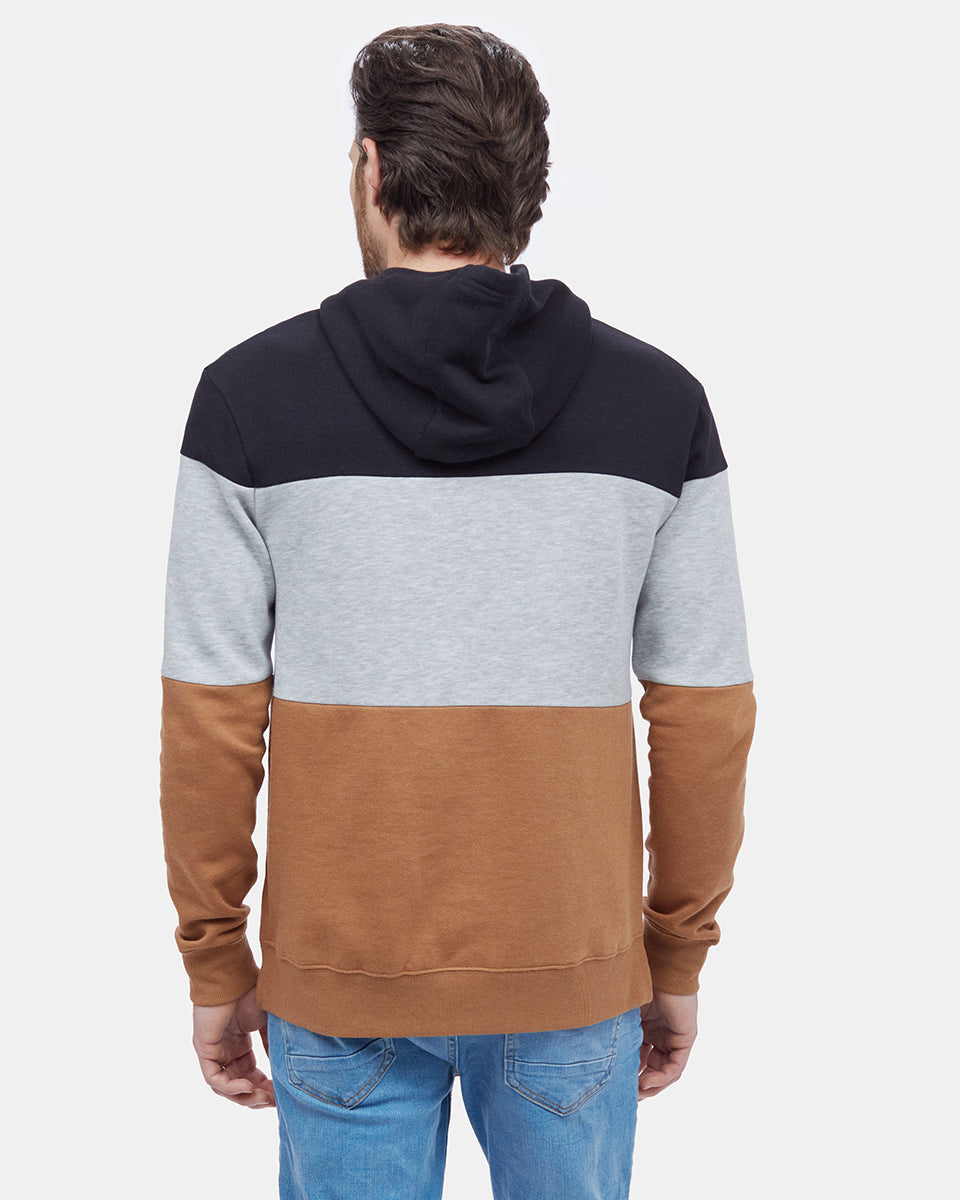 Black,Gray Men's Stripe Pullover Hoodie