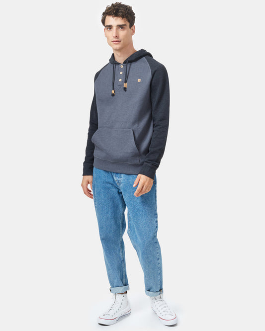 Black,Gray Organic Cotton Button Hoodie