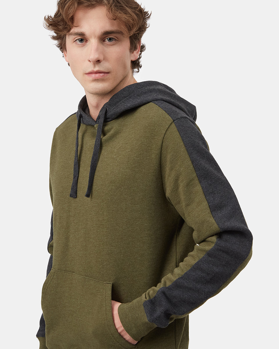 Black,Green Men's Organic Cotton Block Stripe Pullover