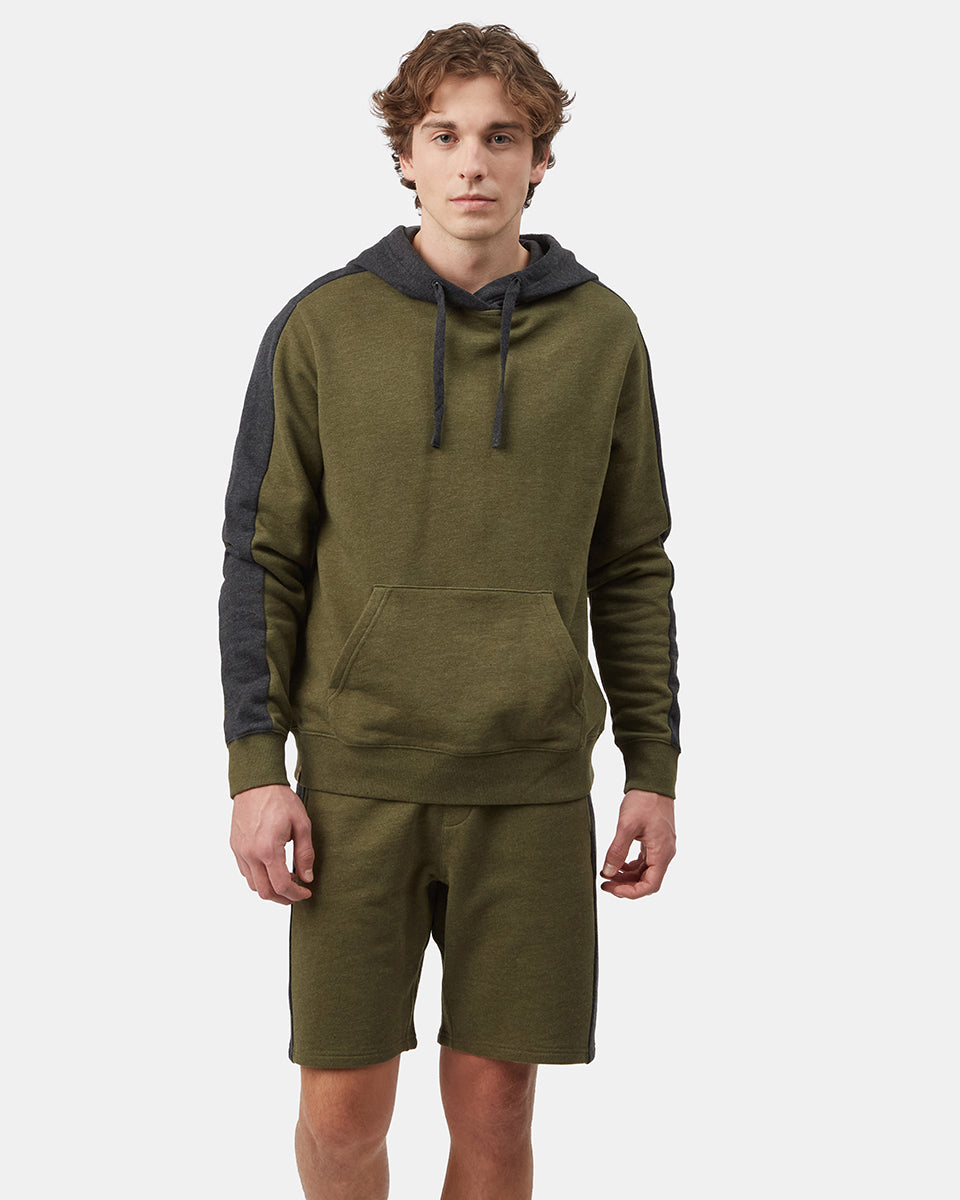 Black,Green Men's Organic Cotton Block Stripe Pullover