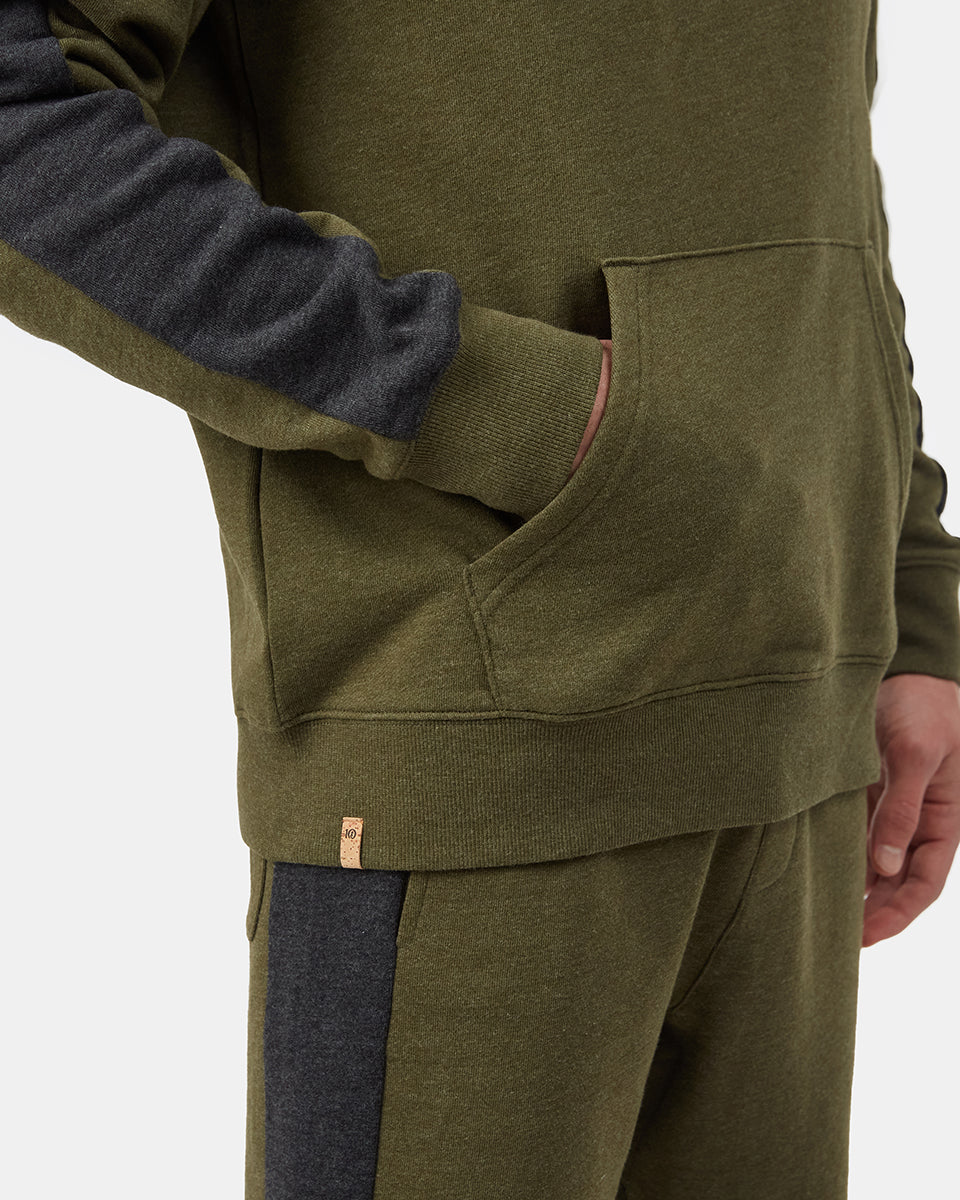 Black,Green Men's Organic Cotton Block Stripe Pullover