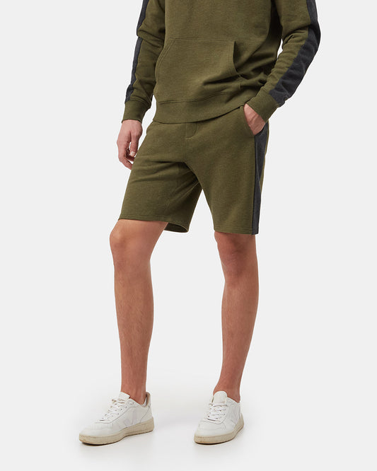 Black,Green Men's Organic Cotton Block Stripe Sweatshorts