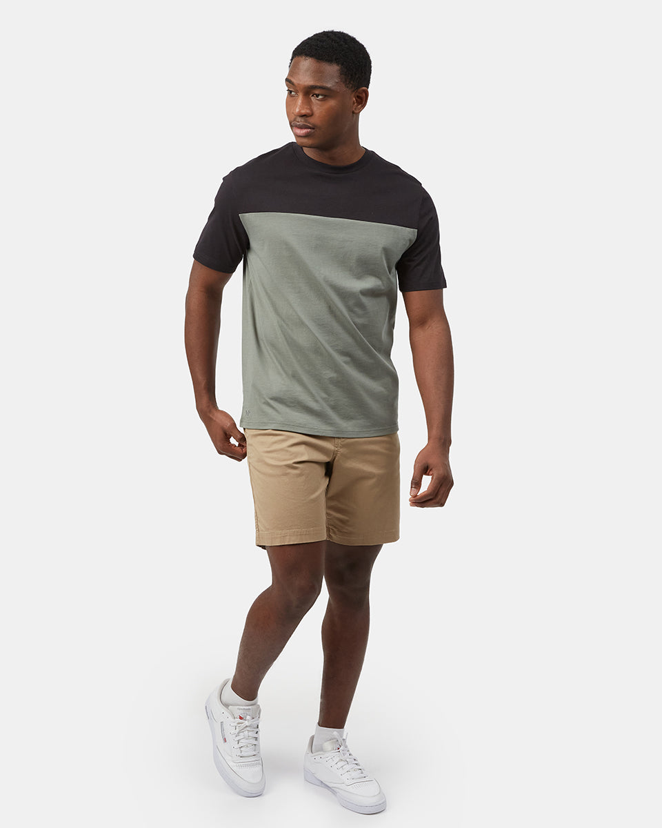 Black,Green Men's Oversized Block Colour T-Shirt