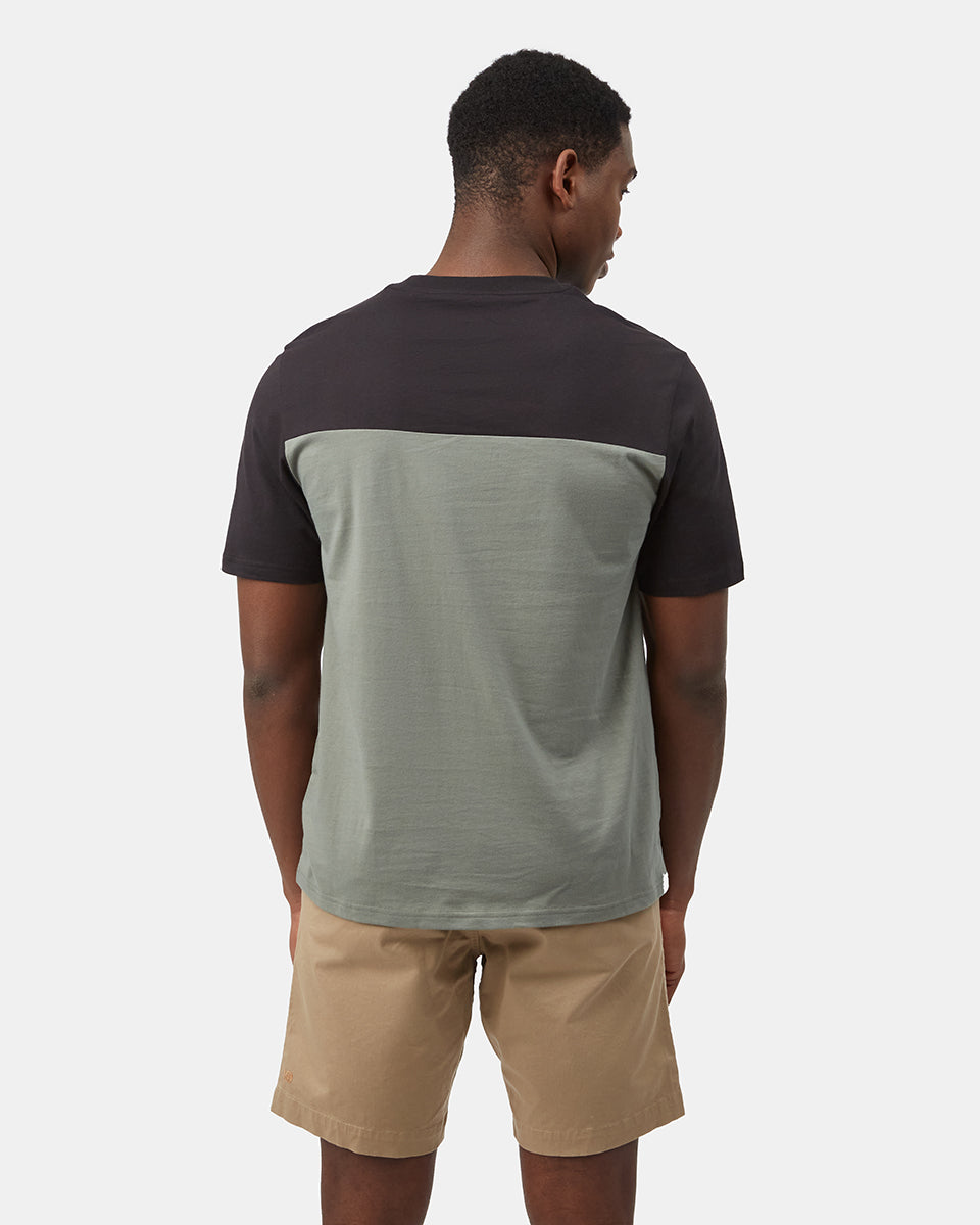 Black,Green Men's Oversized Block Colour T-Shirt