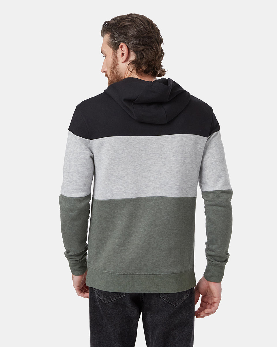 Black,Green Men's Stripe Pullover Hoodie