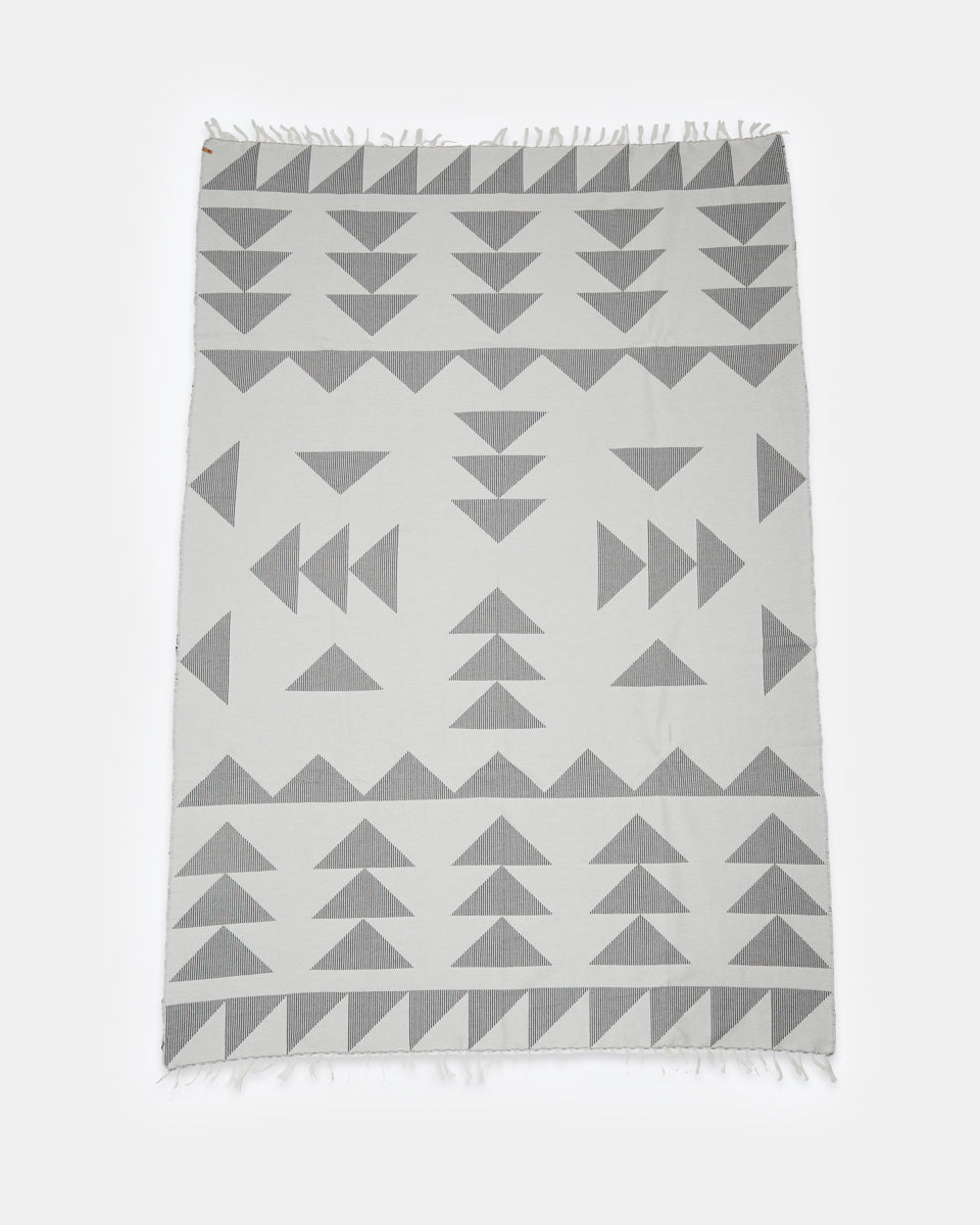 Black,White Organic Cotton Reversible Beach Blanket