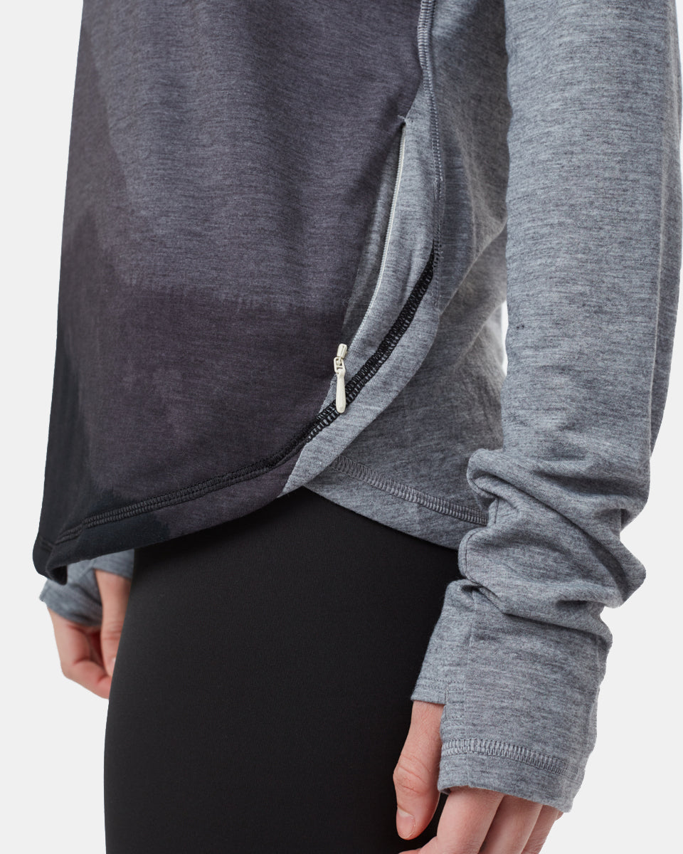 Blue,Gray Recycled Polyester Lightweight Hoodie 