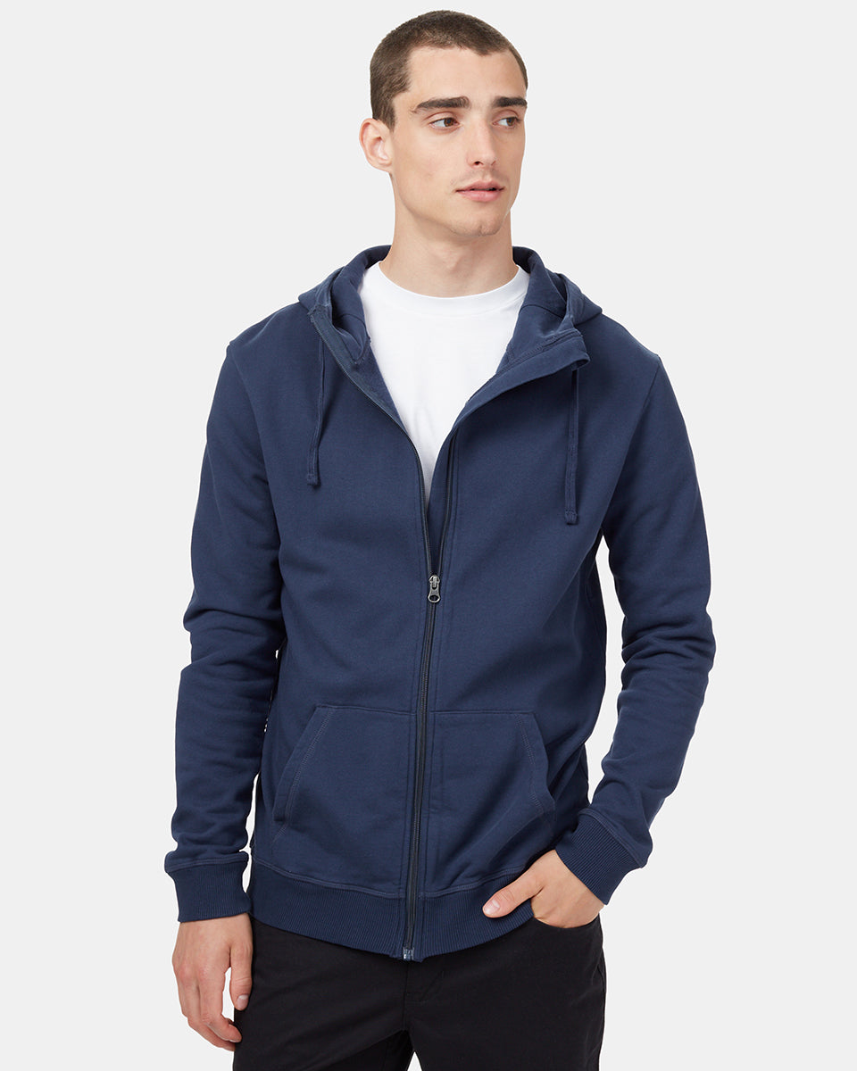 Blue  Men's Eco-Friendly Zip-Up Hoodie