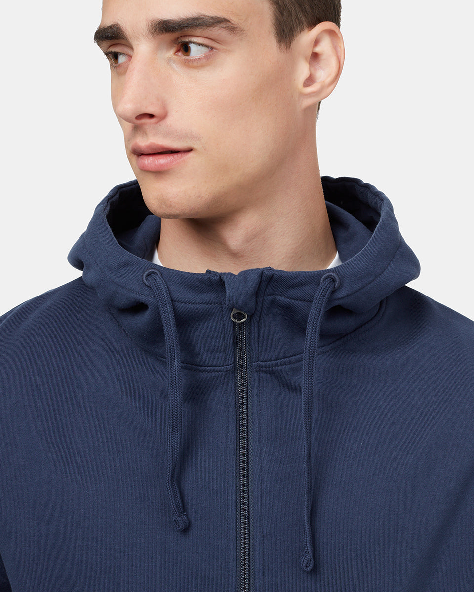 Blue  Men's Eco-Friendly Zip-Up Hoodie