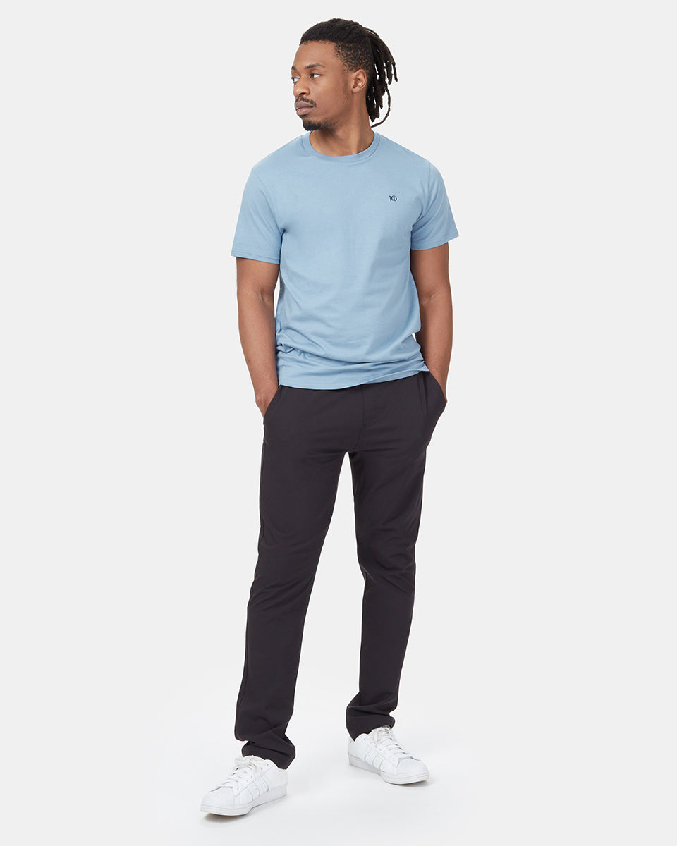 Blue Men's Embroidery Short Sleeve T-Shirt