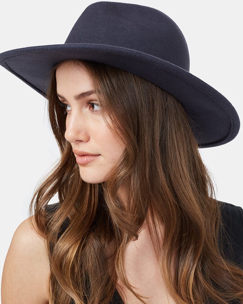 Blue Recycled Wool Fedora