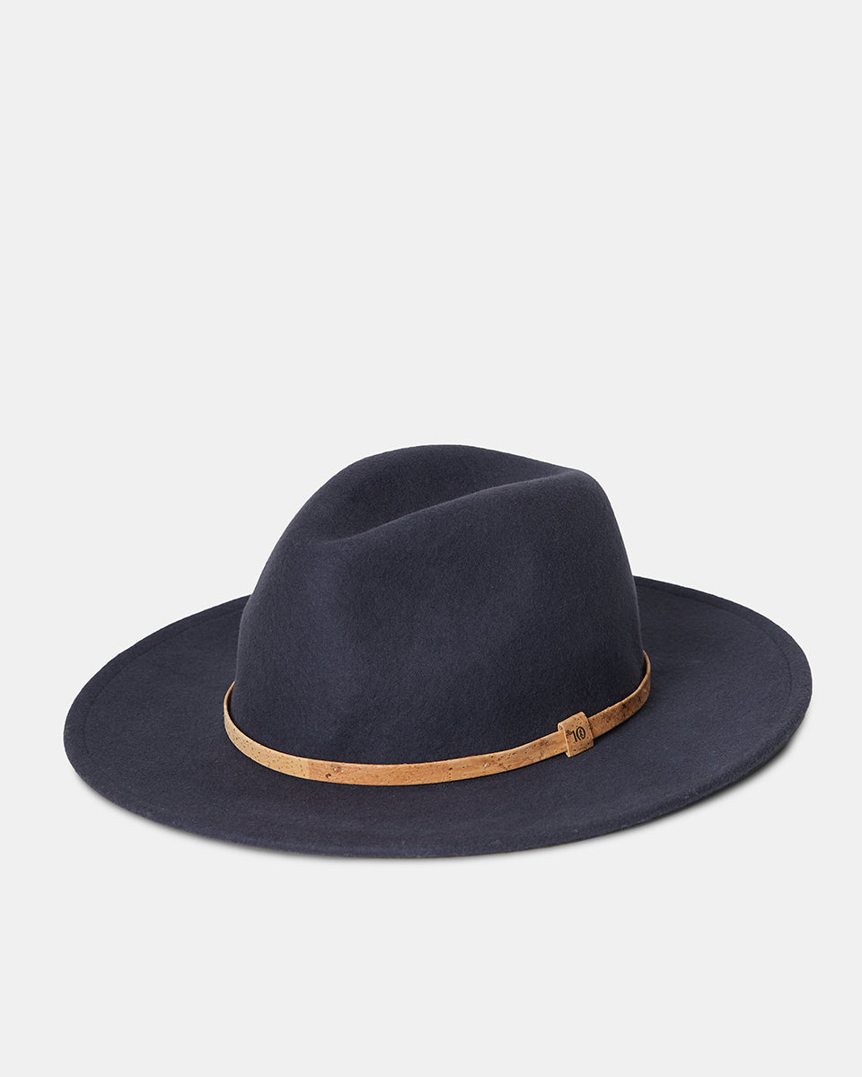 Blue Recycled Wool Fedora