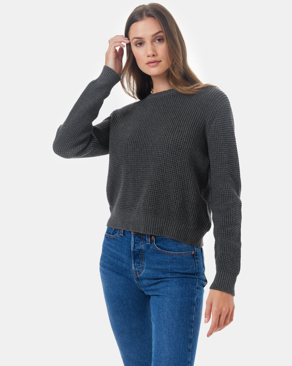 Blue Women's Organic Cotton Knit Sweater