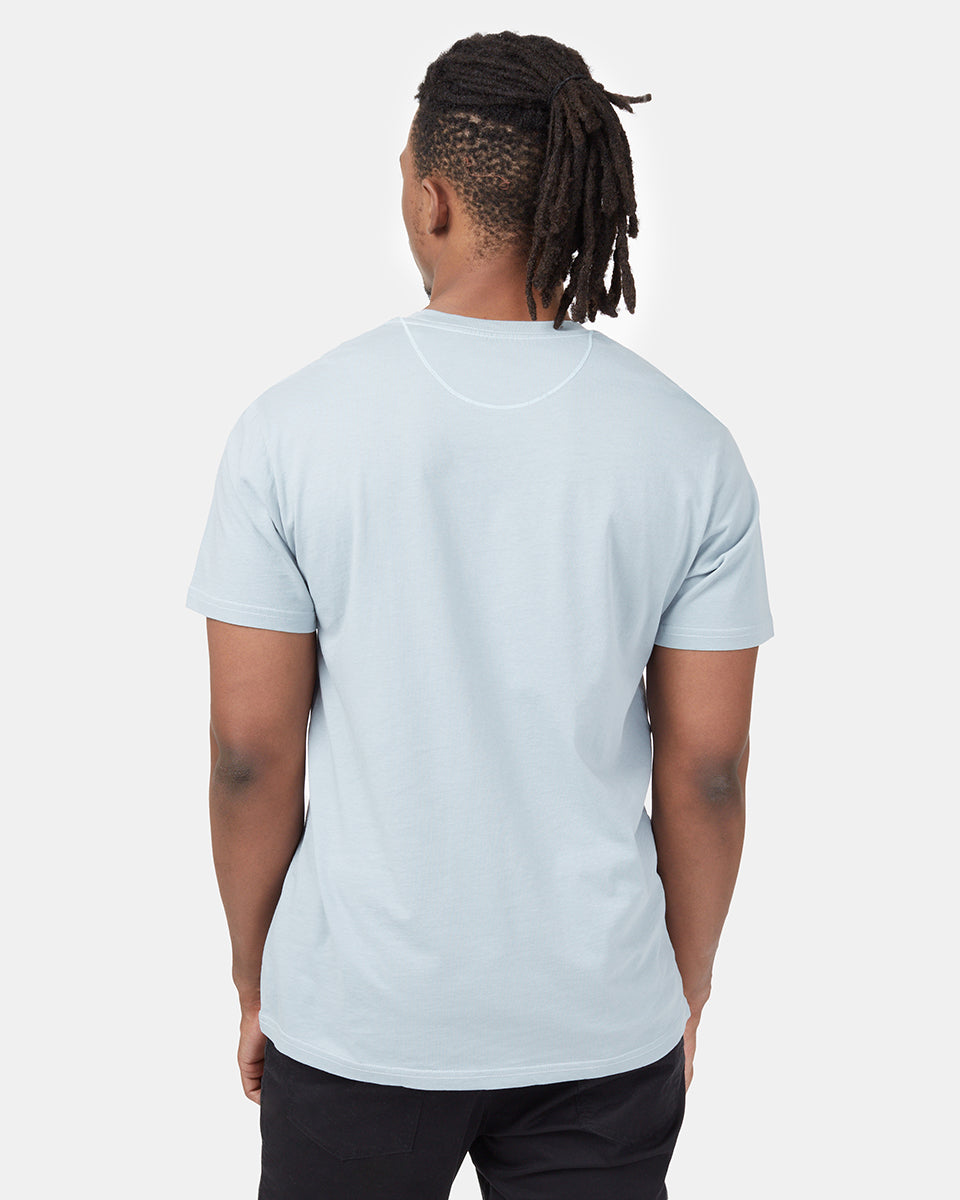 Blue Crew Neck Graphic Tee