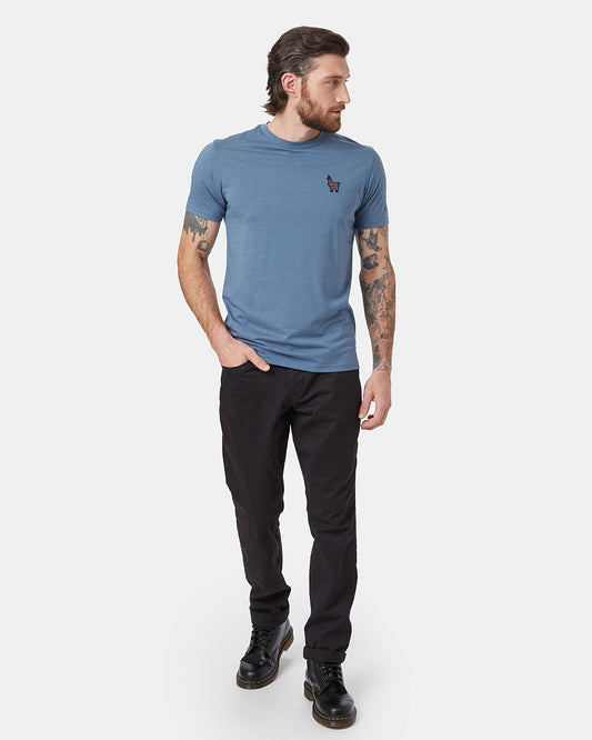 Blue Crew Neck Graphic Tee