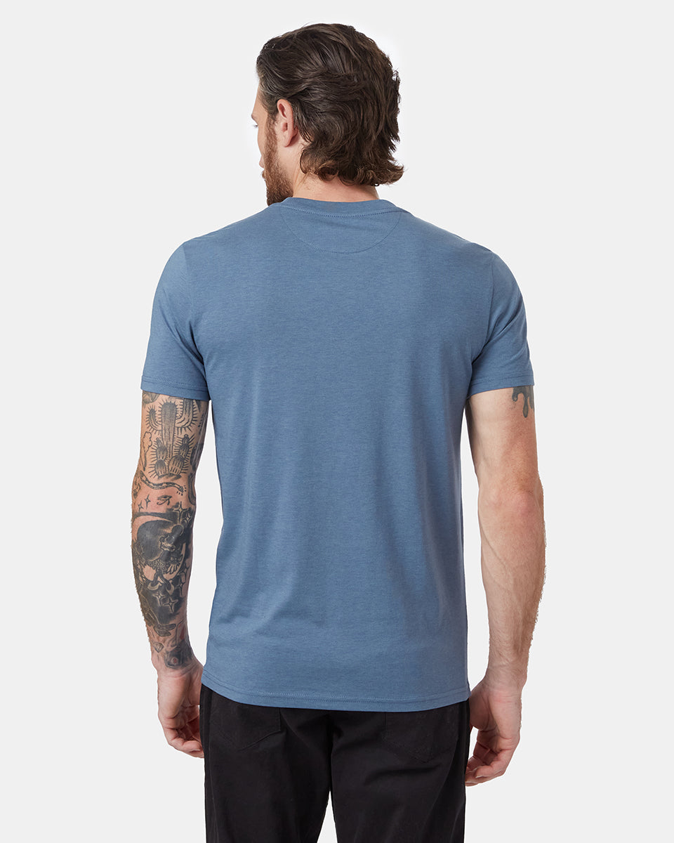 Blue Crew Neck Graphic Tee