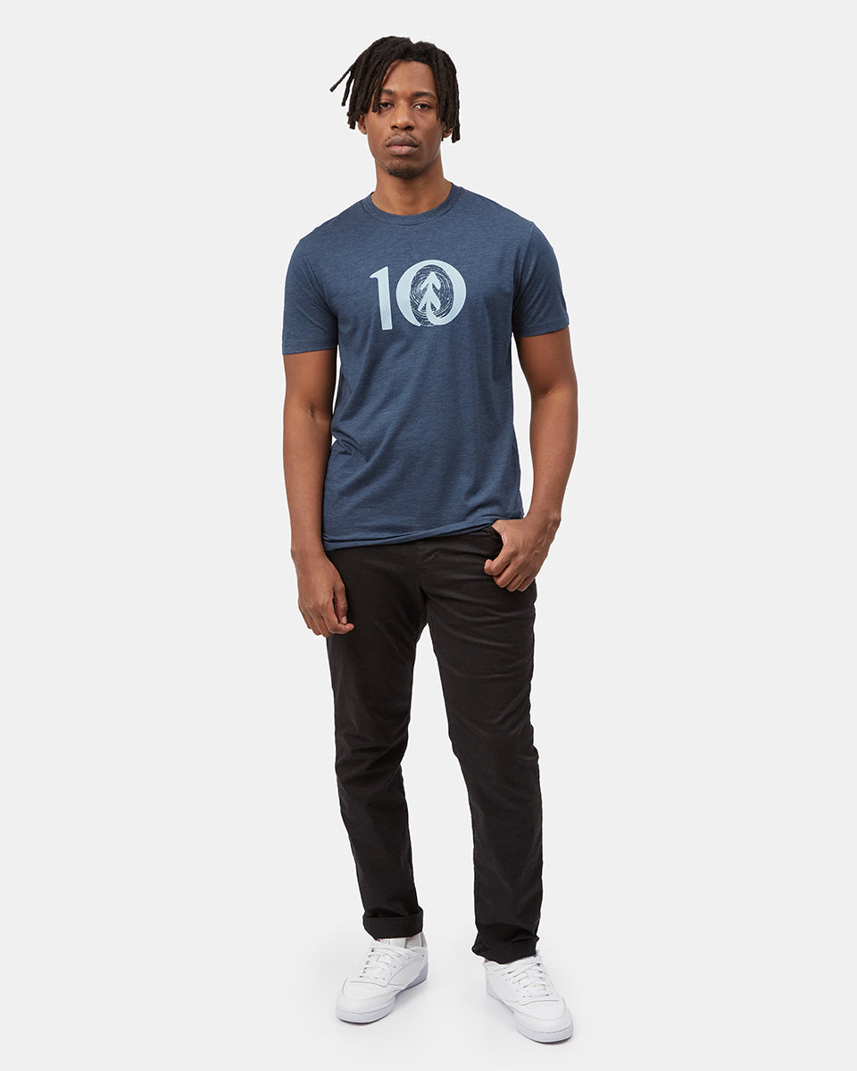 Blue Crew Neck Short Sleeve T-Shirt