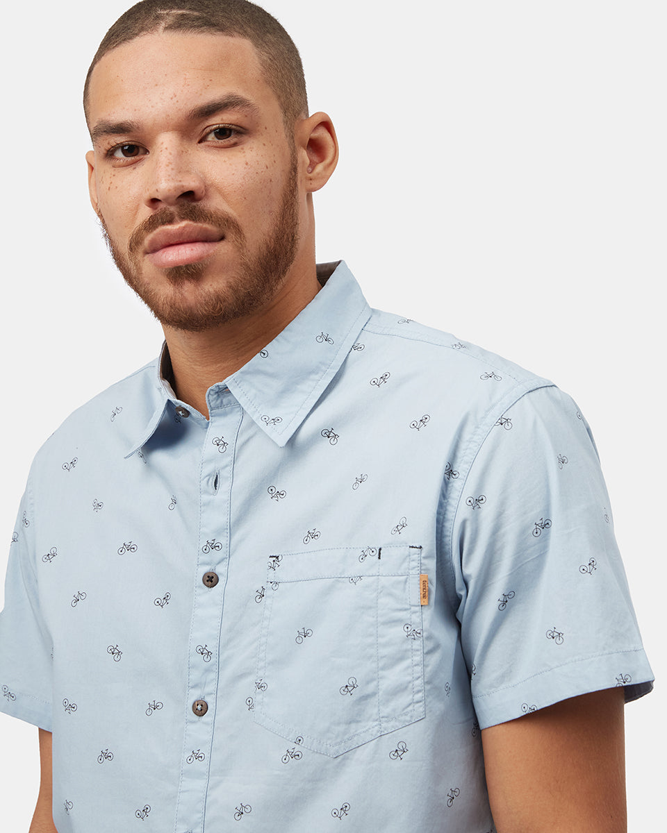 Blue Men's Button Up Shirt