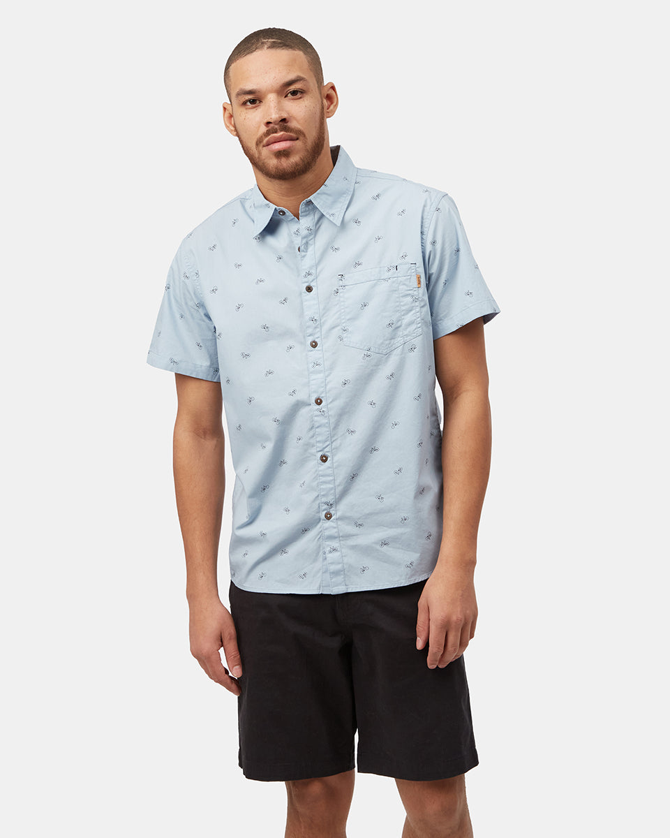 Blue Men's Button Up Shirt
