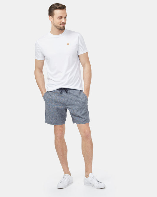 Blue Men's Casual Hemp Shorts