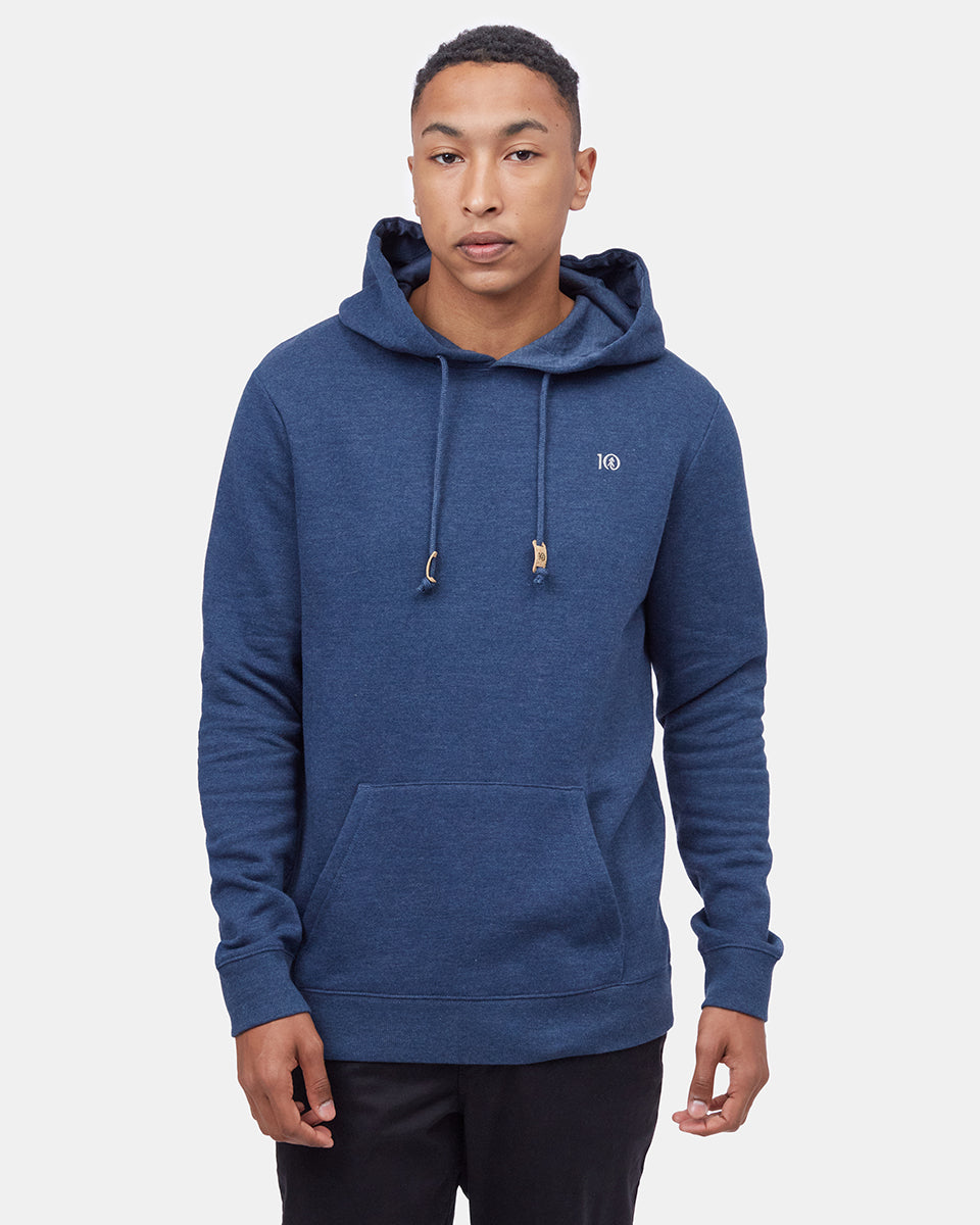 Blue Men's Eco-Friendly Pullover Hoodie