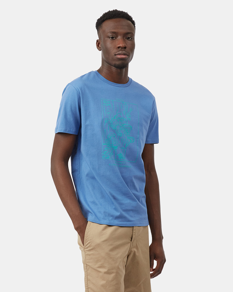 Blue Men's Graphic Print Short Sleeve Tee