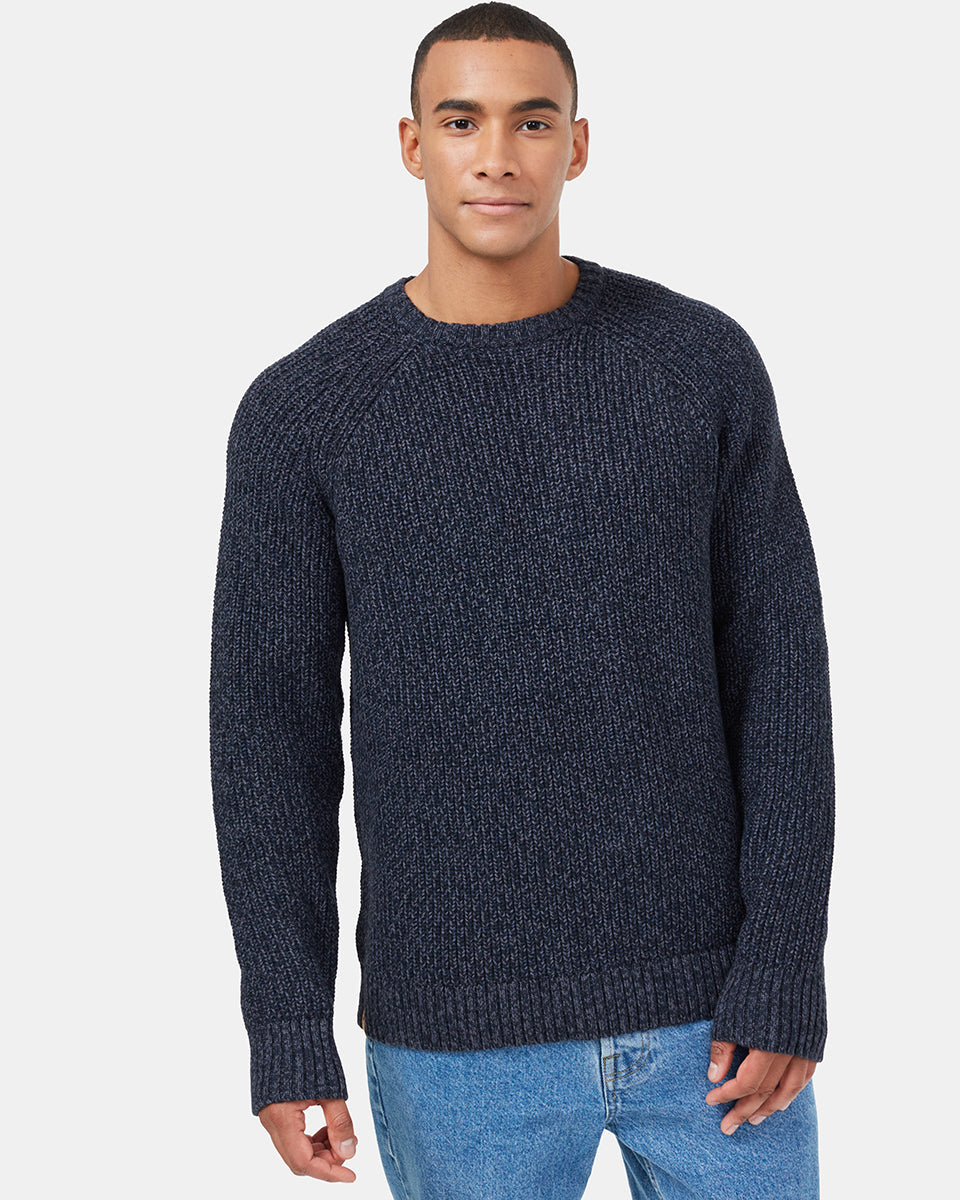 Blue Men's Knit Crew Neck Jumper