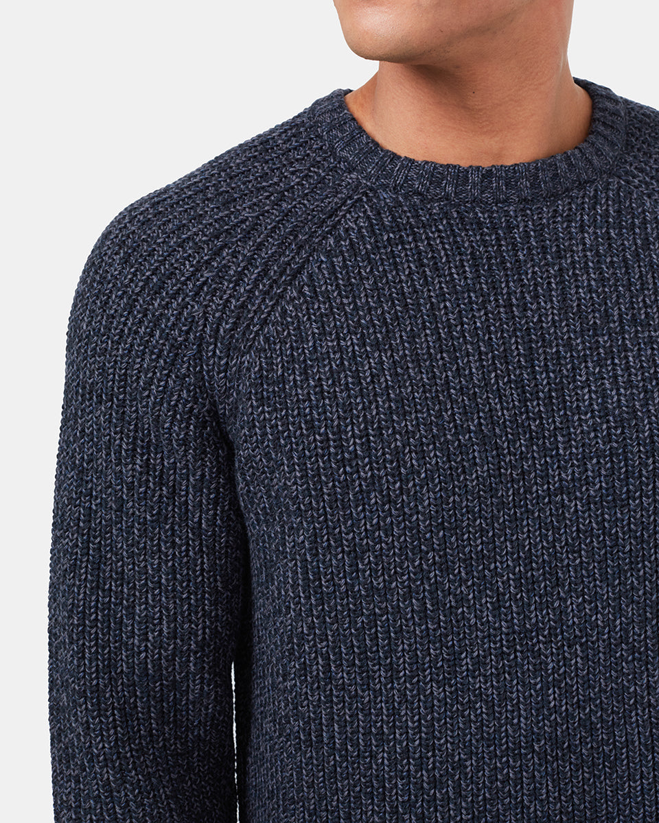 Blue Men's Knit Crew Neck Jumper