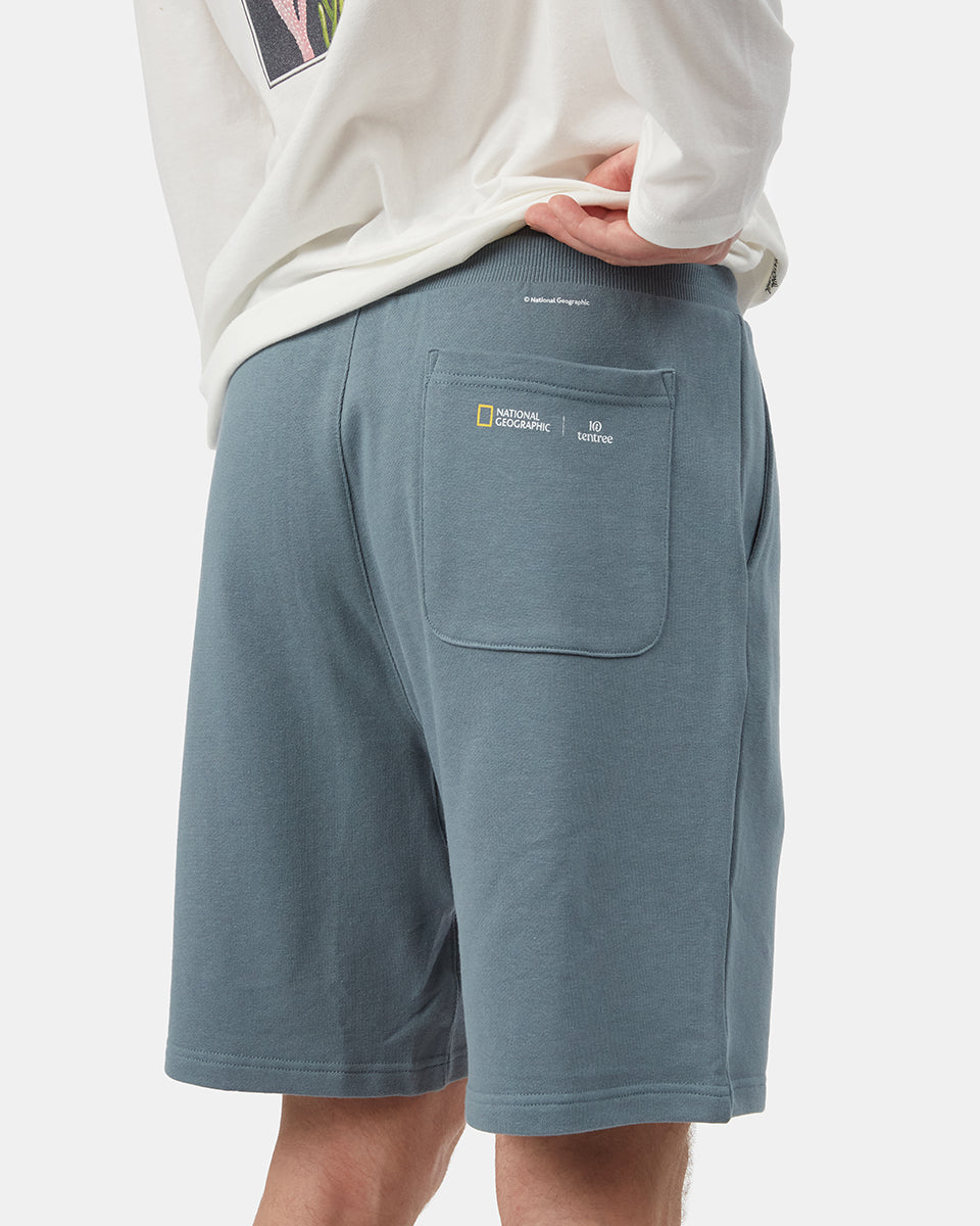 Blue Men's Organic Cotton Graphic Sweatshorts