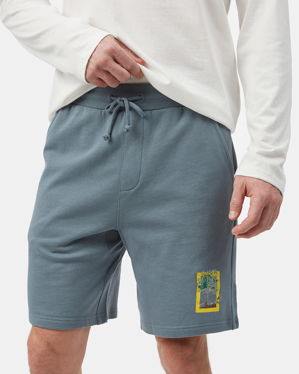 Blue Men's Organic Cotton Graphic Sweatshorts
