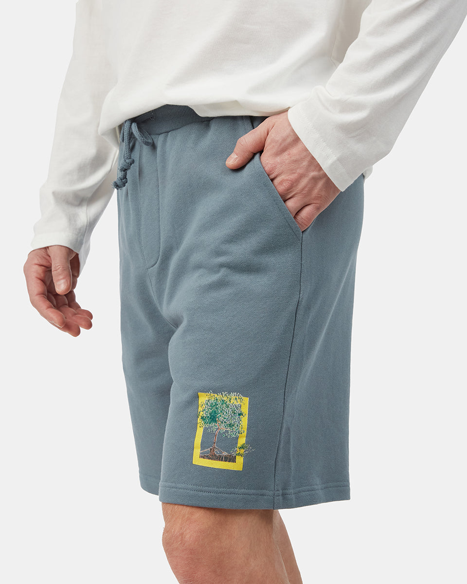 Blue Men's Organic Cotton Graphic Sweatshorts