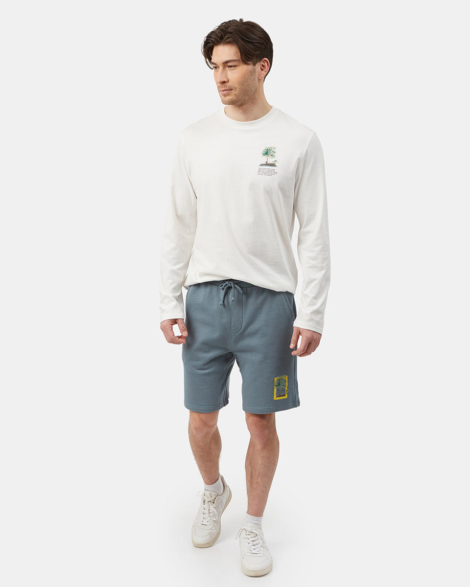 Blue Men's Organic Cotton Graphic Sweatshorts