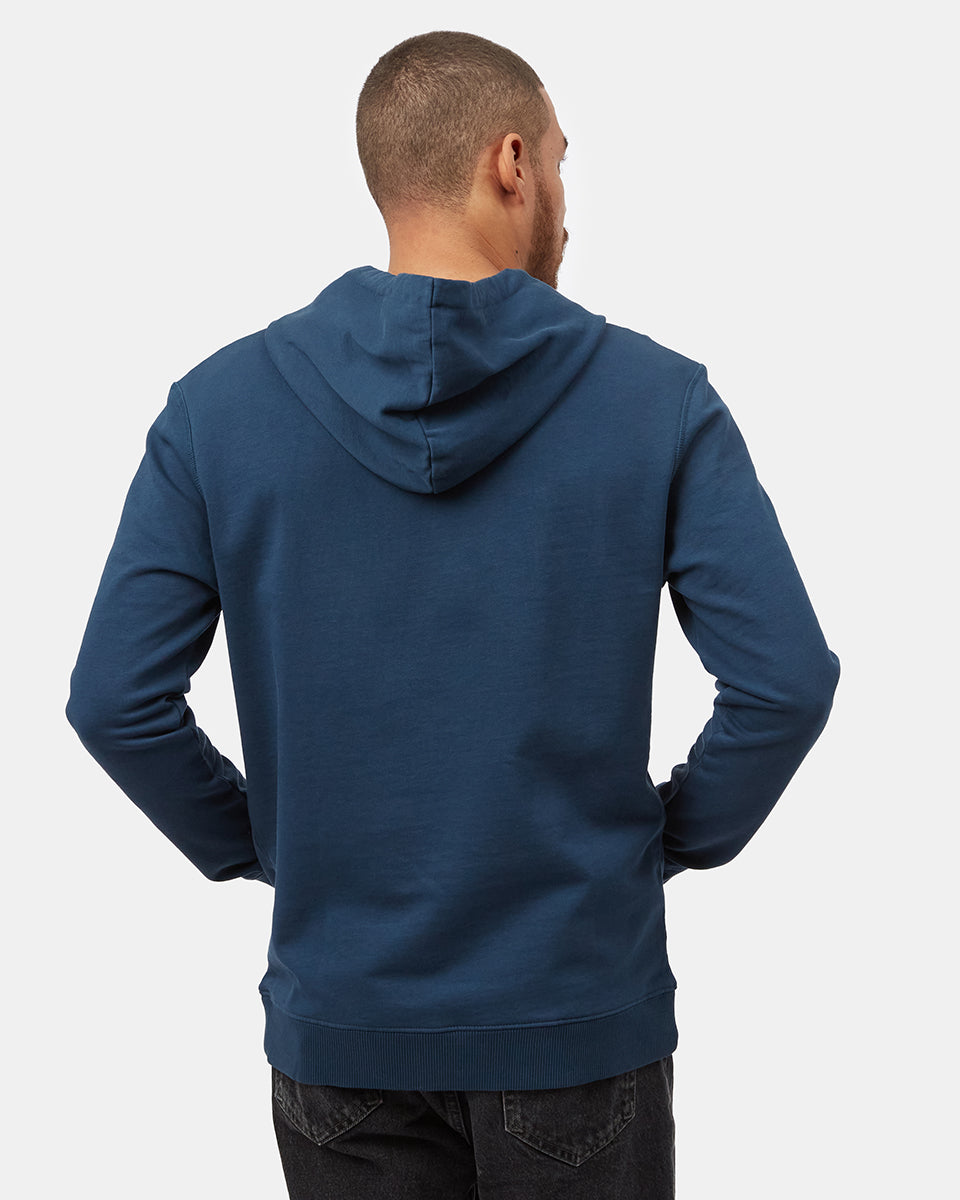 Blue Men's Organic Cotton Pullover Hoodie