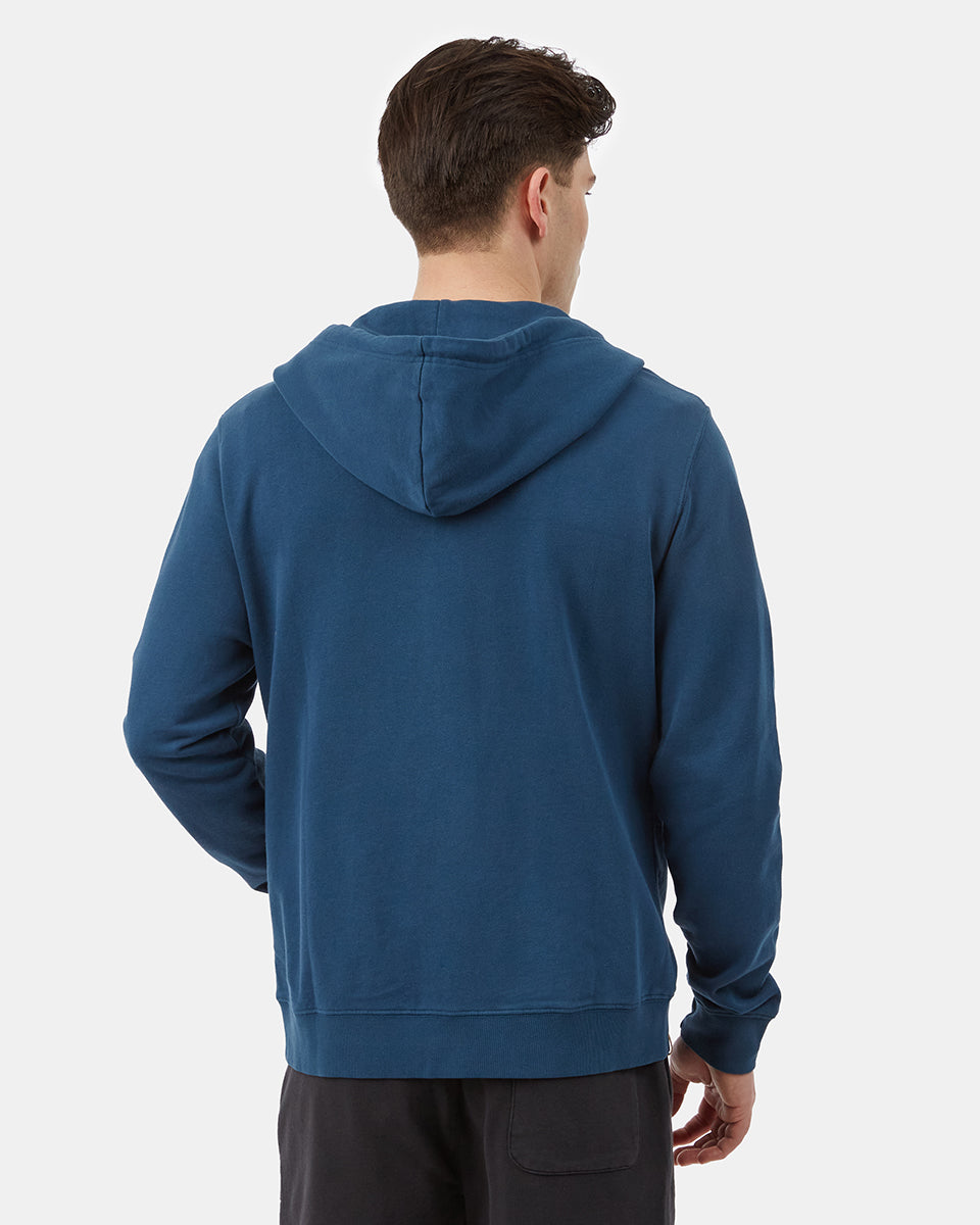 Blue Men's Organic Cotton Zip Up Hoodie