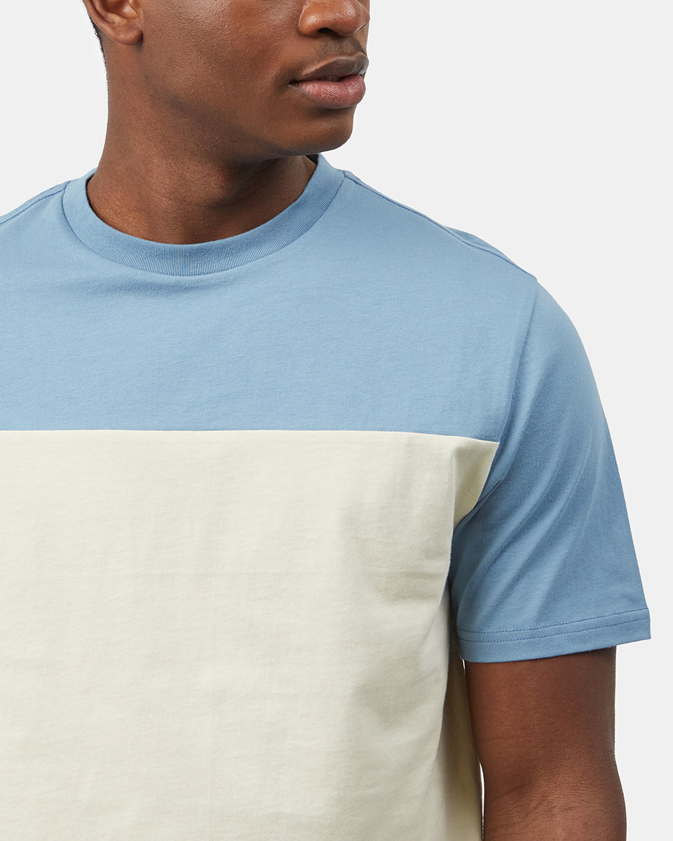 Blue Men's Oversized Block Colour T-Shirt