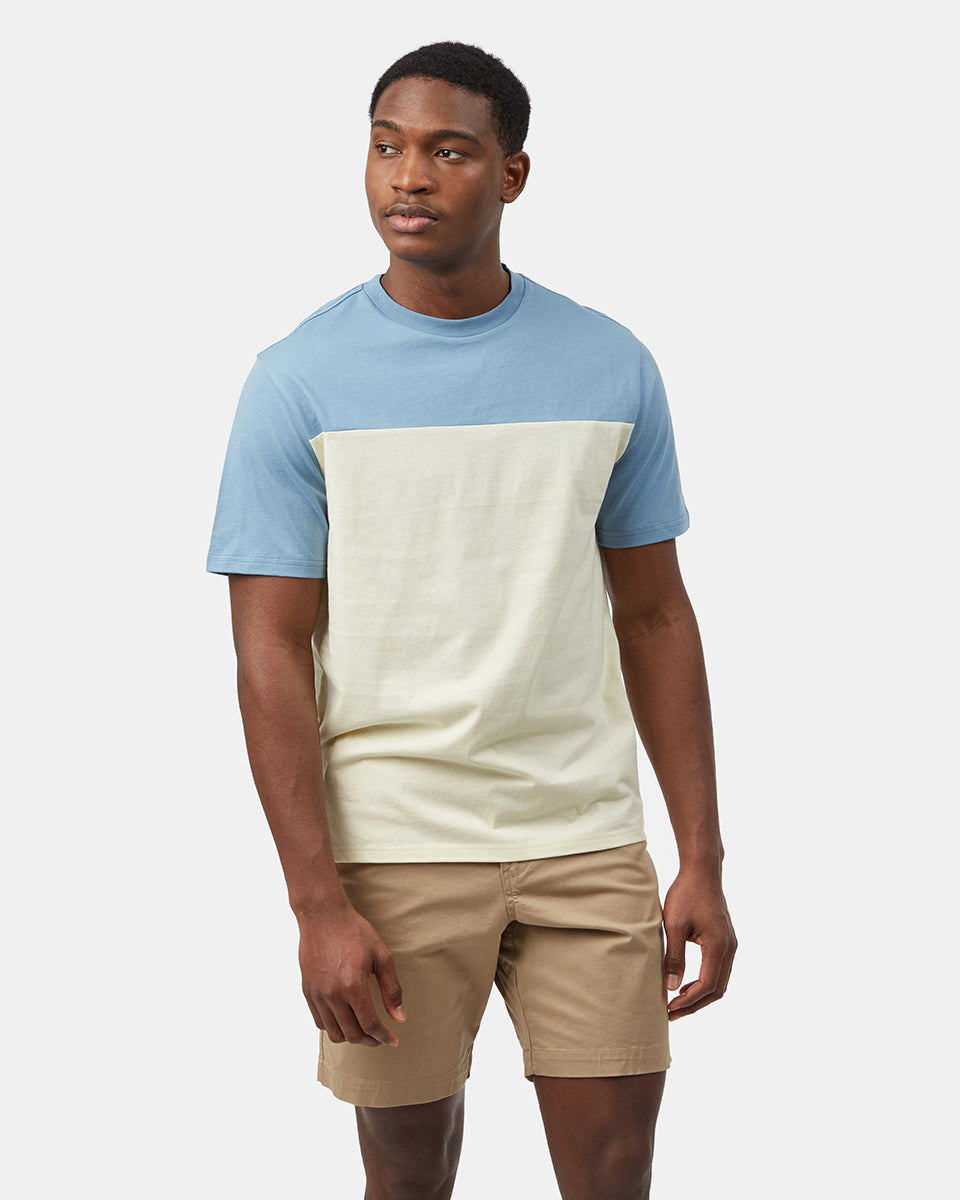 Blue Men's Oversized Block Colour T-Shirt