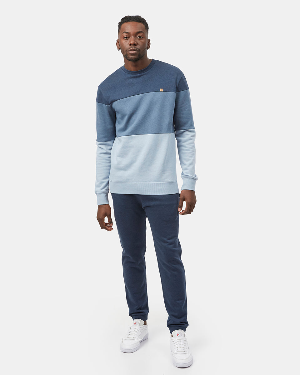 Blue Men's Stripe Colour Crew Neck Sweatshirt