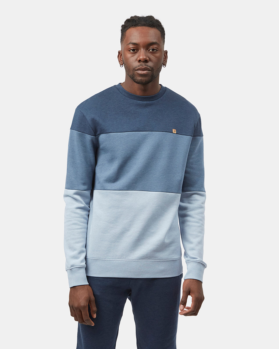 Blue Men's Stripe Colour Crew Neck Sweatshirt