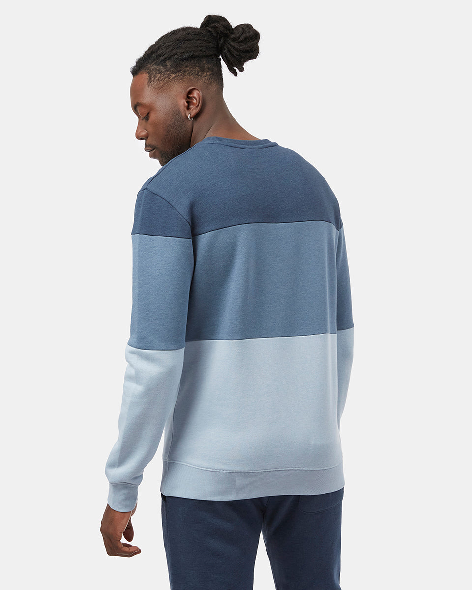 Blue Men's Stripe Colour Crew Neck Sweatshirt
