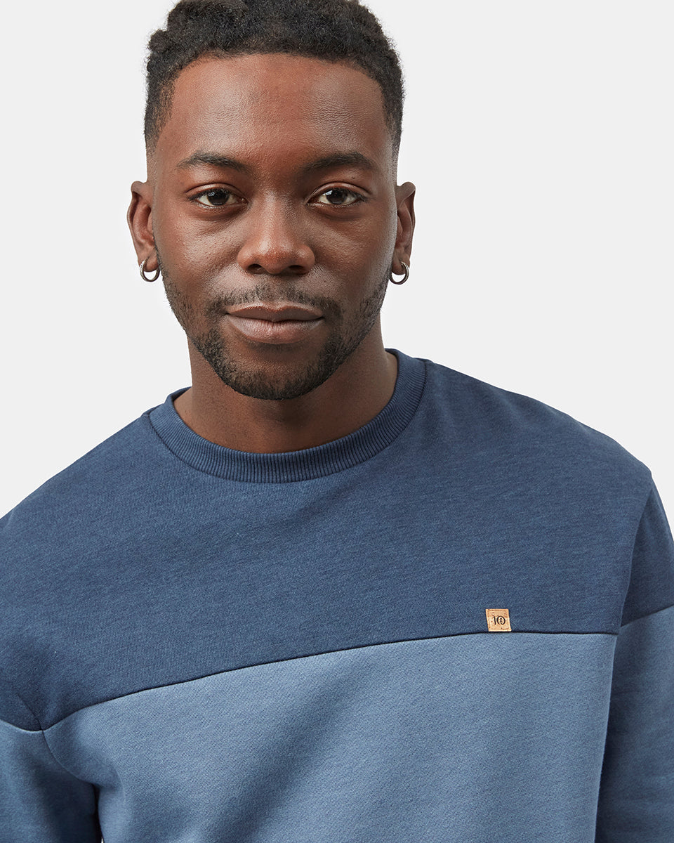 Blue Men's Stripe Colour Crew Neck Sweatshirt