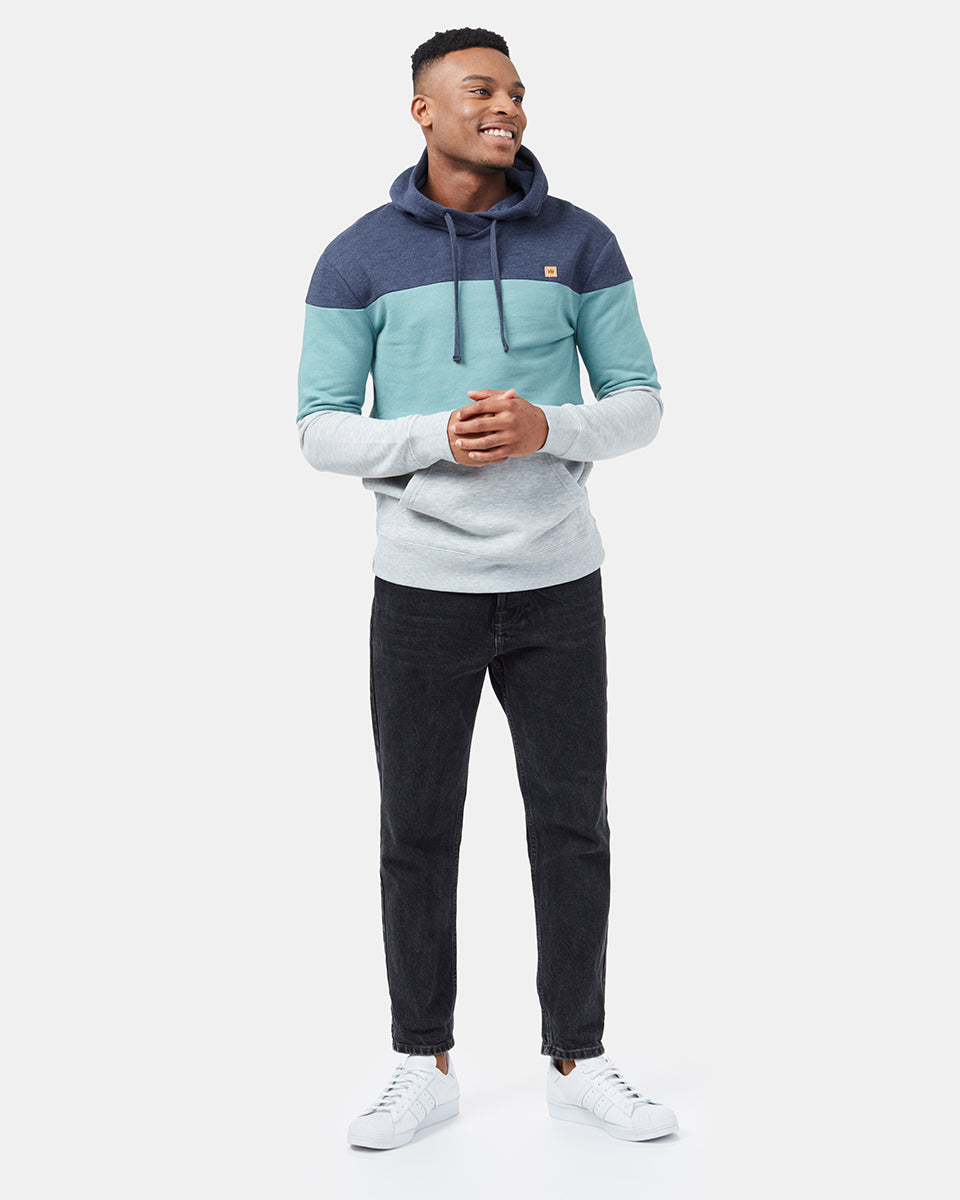 Blue Men's Stripe Pullover Hoodie