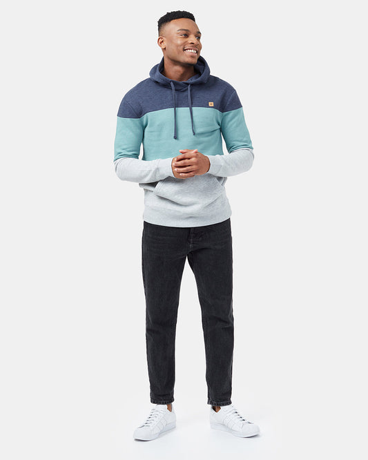 Blue Men's Stripe Pullover Hoodie